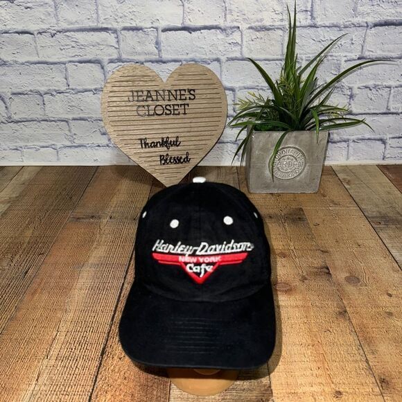 Vintage 90s Harley Davidson Cafe New York NYC Ride Free Biker Snapback Cap Hat - Picture 10 of 10